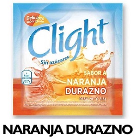 jugo e/polvo naranja durazno clight 7 gr