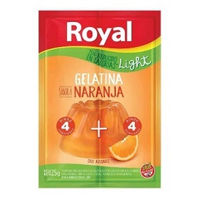 gelatina light naranja royal 25 gr