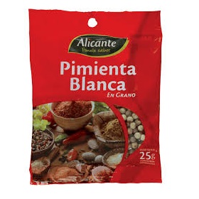 pimienta blanca e/grano nat.intact alicante 25 gr