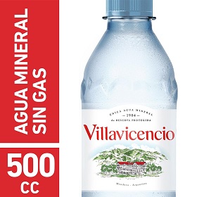 agua mineral s/gas villavicencio 500 cc