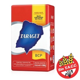 yerba mate l/gluten b/polvo taragui 500 gr