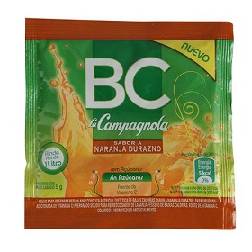 jugo bc e/polvo naranja-durazno la campagnola 9 gr