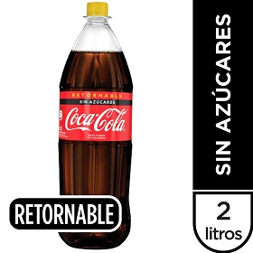 gaseosa s/azucar retornable coca cola 2 lt