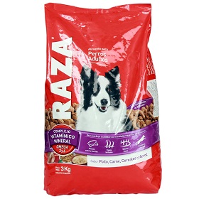 alim.perros pollo carne cereales a raza 3 kg