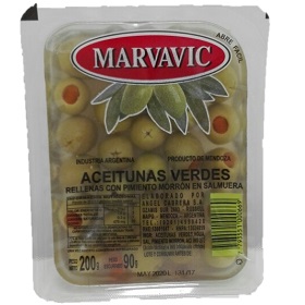 aceitunas rellenas c/morron n2 marvavic 100 gr