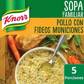 sopa pollo c/fideos municiones knorr 105 gr