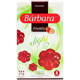 gelatina s/frutilla light barbara 25 gr