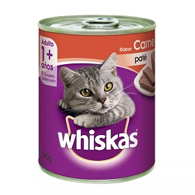 alim.gatos lata carne a/vapor whiskas 340 gr