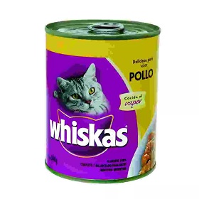 alim.gatos lata pollo a/vapor whiskas 340 gr