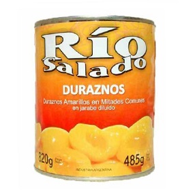 durazno amarillo e/mitades comunes rio salado 820 gr