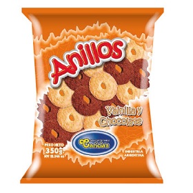 galletitas anillos vain/choc. caricias 350 gr